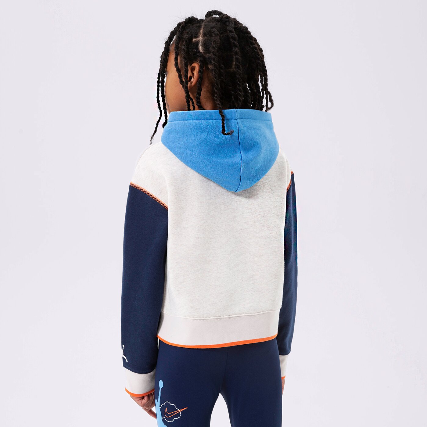 Детски суичър JORDAN СУИТЧЪР С КАЧУЛКА BACKYARD ADVENTURE BOXY GIRL 45b757-w67 цвят бял