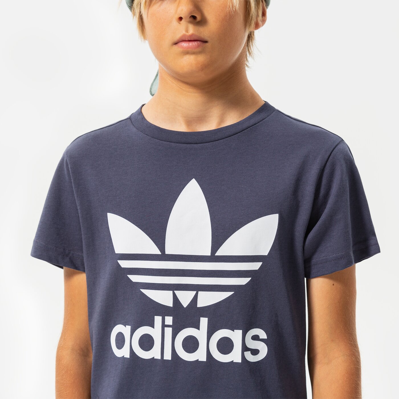 Детска тениска ADIDAS ТЕНИСКА TREFOIL TEE BOY hc9601 цвят тъмносин