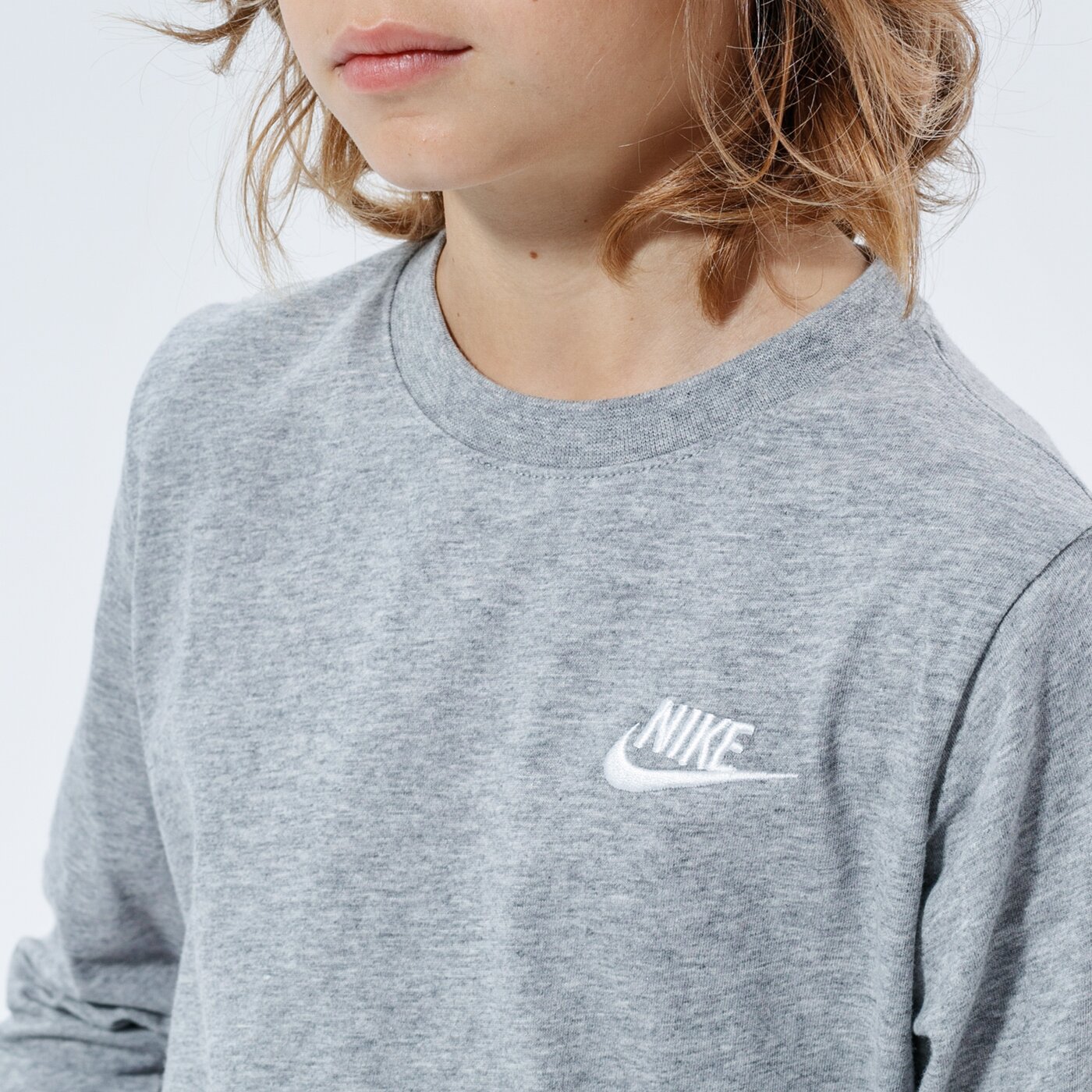 Детска тениска NIKE ТЕНИСКА B NSW TEE LS EMB FUTURA cz1855-064 цвят сив