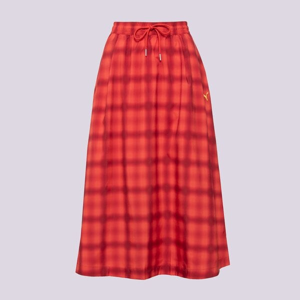 Дамски PUMA ПОЛА WOVEN MIDI AOP PLEATED SKIRT 629795 15 цвят червен