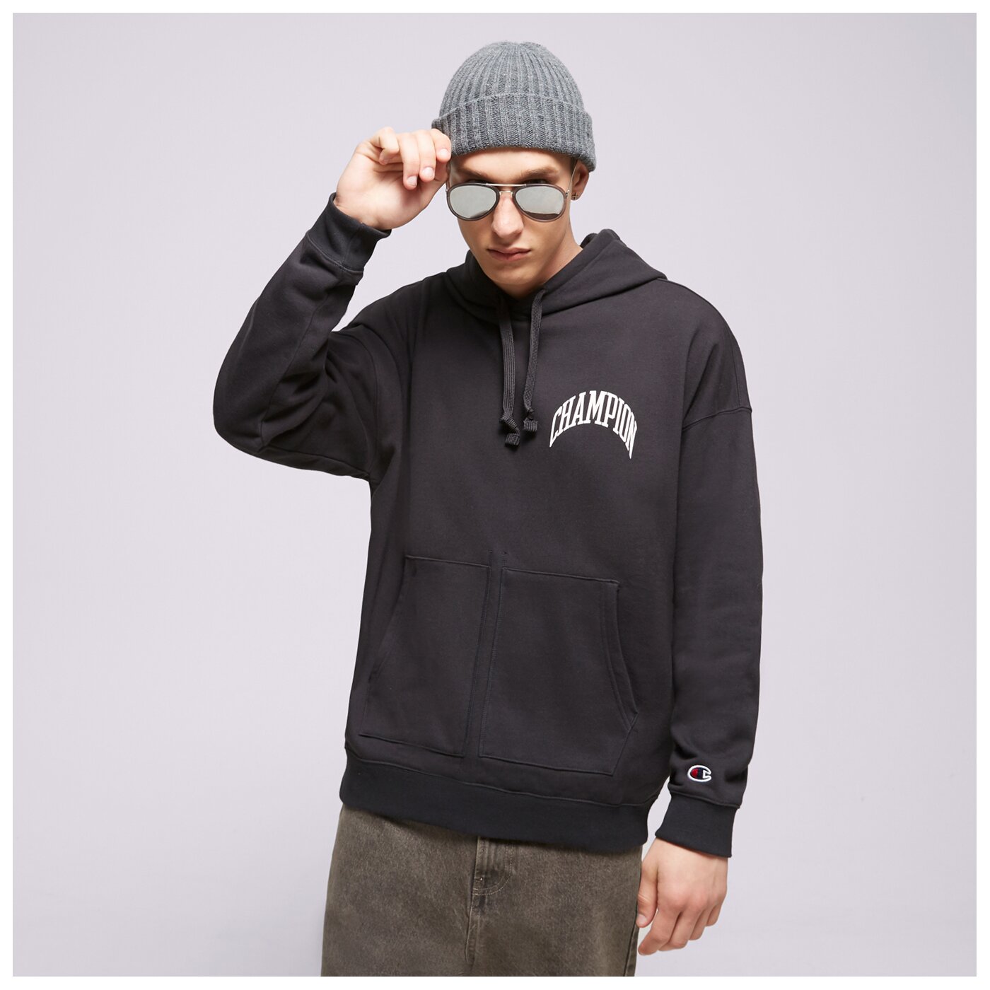 Мъжки суичър CHAMPION СУИТЧЪР С КАЧУЛКА HOODED SWEATSHIRT 218516es510 цвят черен