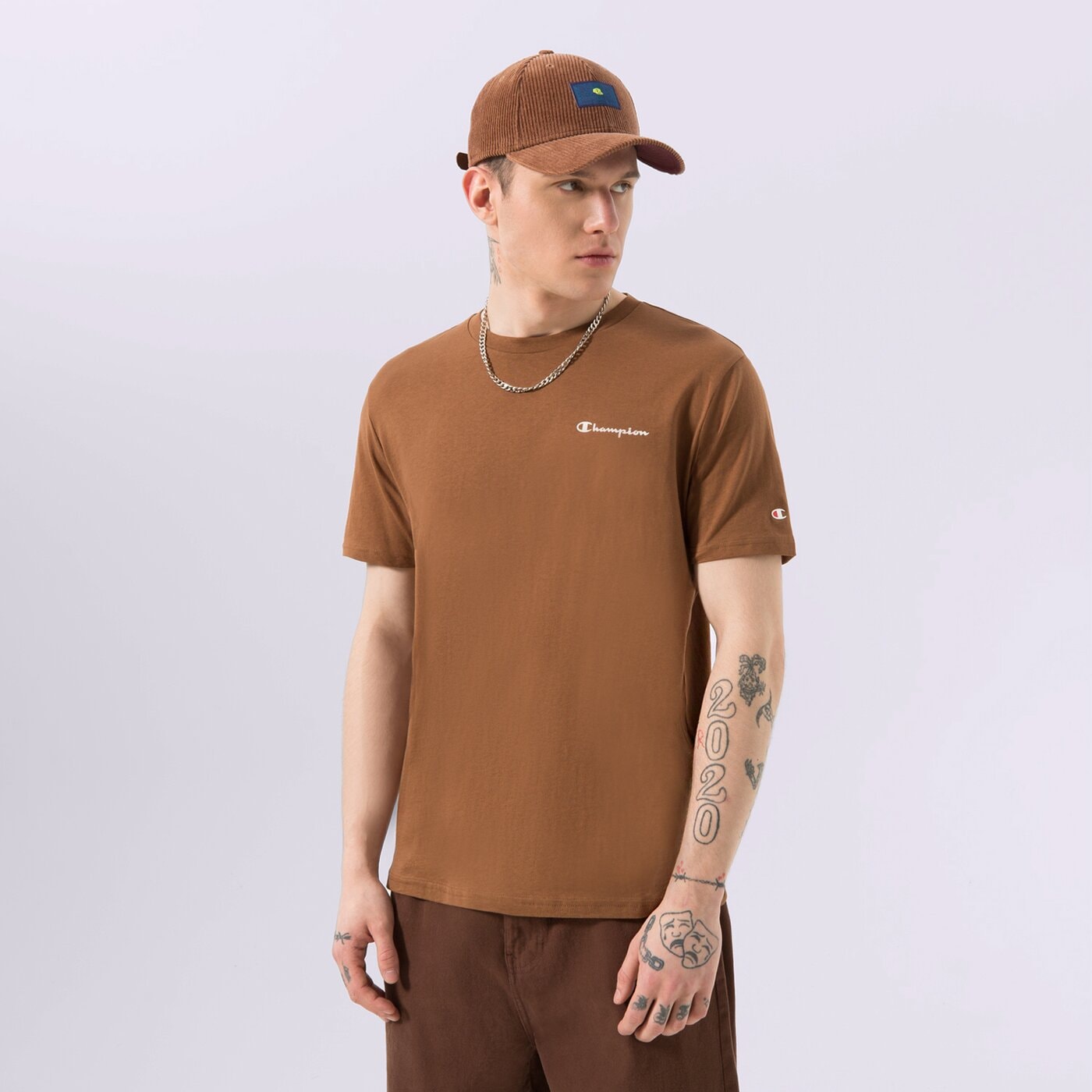 Мъжка тениска CHAMPION ТЕНИСКА CREWNECK ТЕНИСКА 218281ms519 цвят кафяв