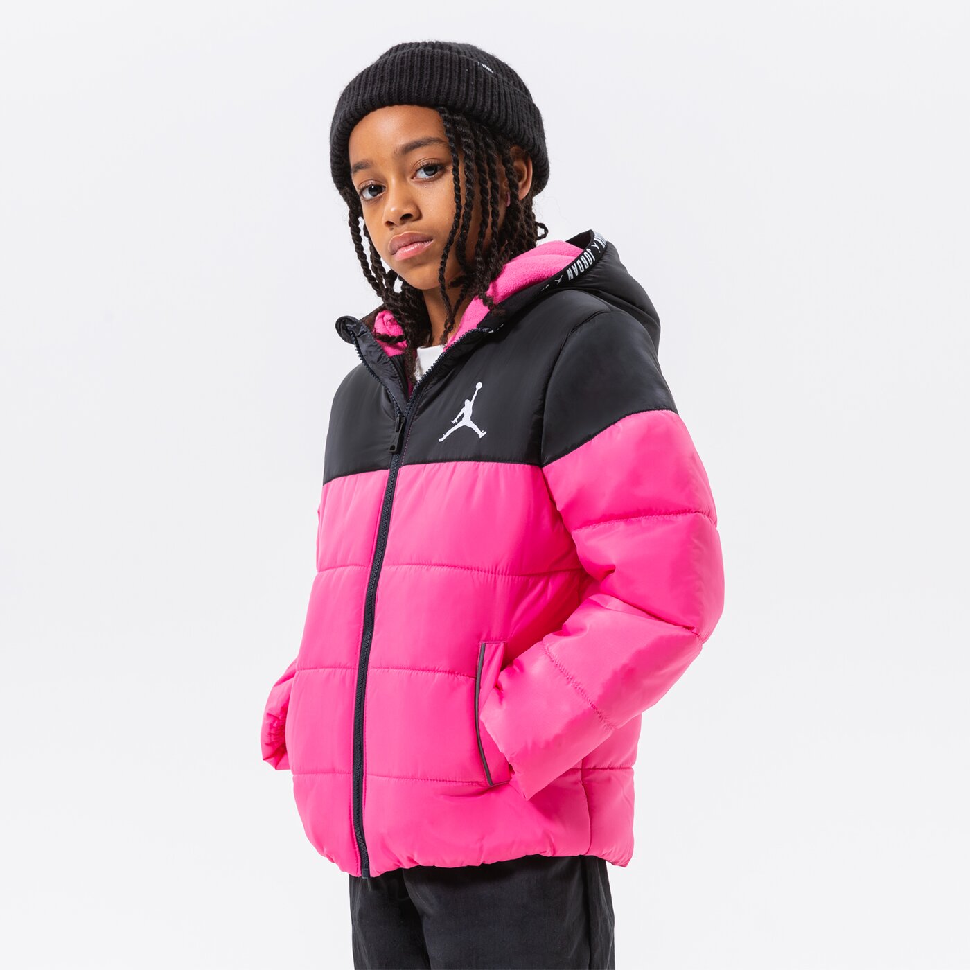 Детска преходно яке JORDAN ЯКЕ ЗИМНО BASIC POLY PUFFER GIRL 45b657-aa7 цвят розов