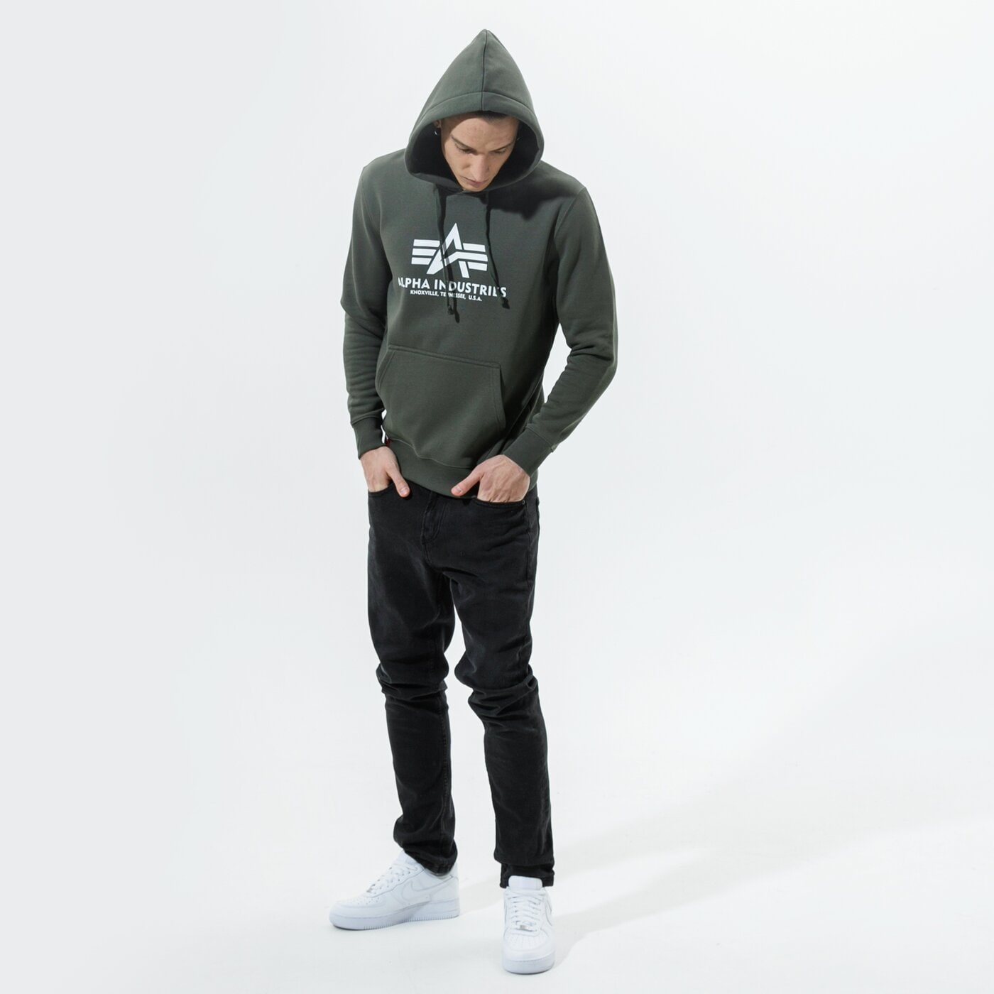 Мъжки суичър ALPHA INDUSTRIES СУИТЧЪР С КАЧУЛКА BASIC HOODY 178312-142 цвят каки