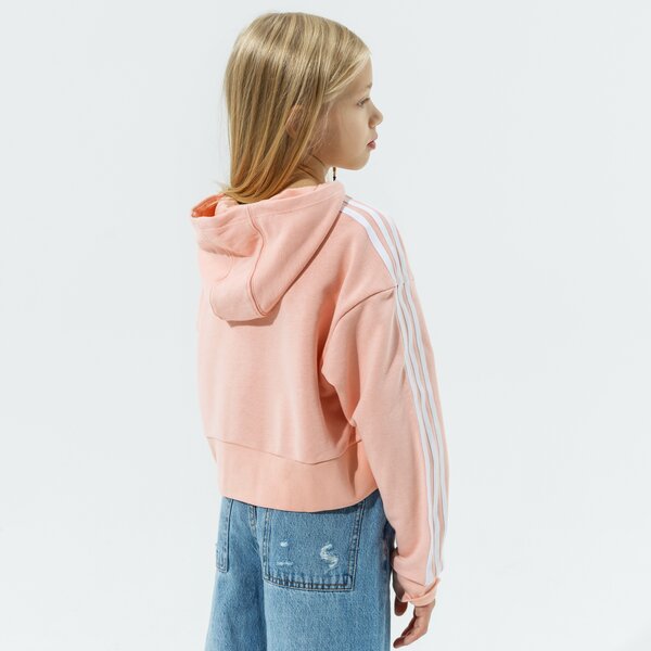 Детски суичър ADIDAS СУИТЧЪР С КАЧУЛКА CROPPED HOODIE GIRL h32339 цвят розов