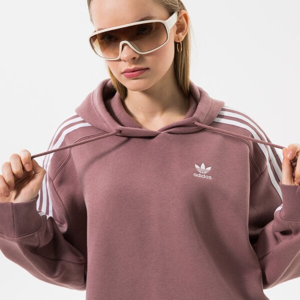 Дамски суичър ADIDAS СУИТЧЪР С КАЧУЛКА SHORT HOODIE hn5885 цвят розов