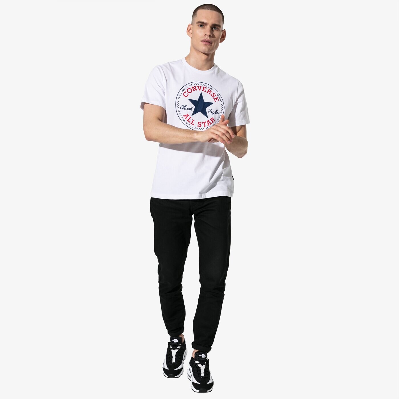 Мъжка тениска CONVERSE ТЕНИСКА SS CHUCK PATCH TEE 10007887-a04 цвят бял
