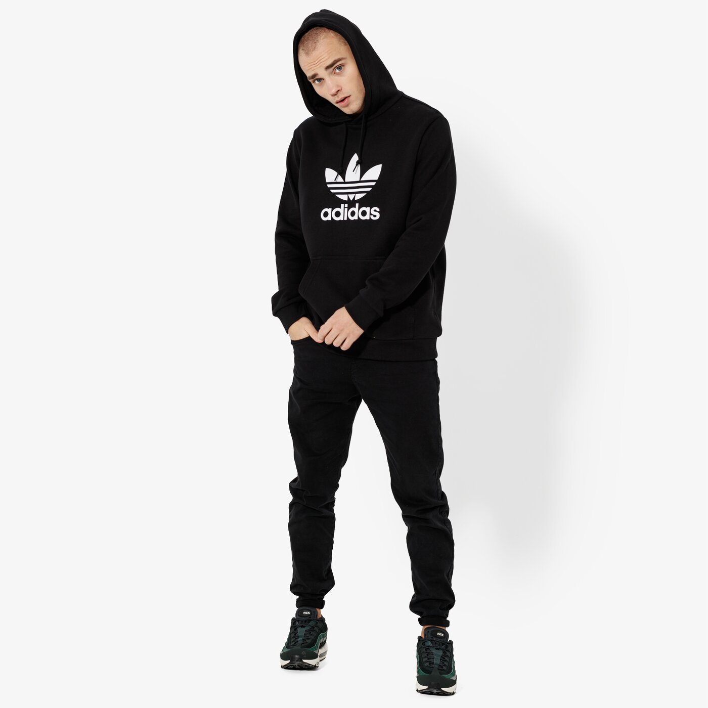 Мъжки суичър ADIDAS СУИТЧЪР С КАЧУЛКА TREFOIL HOODIE ADICOLOR ADICOLOR dt7964 цвят черен