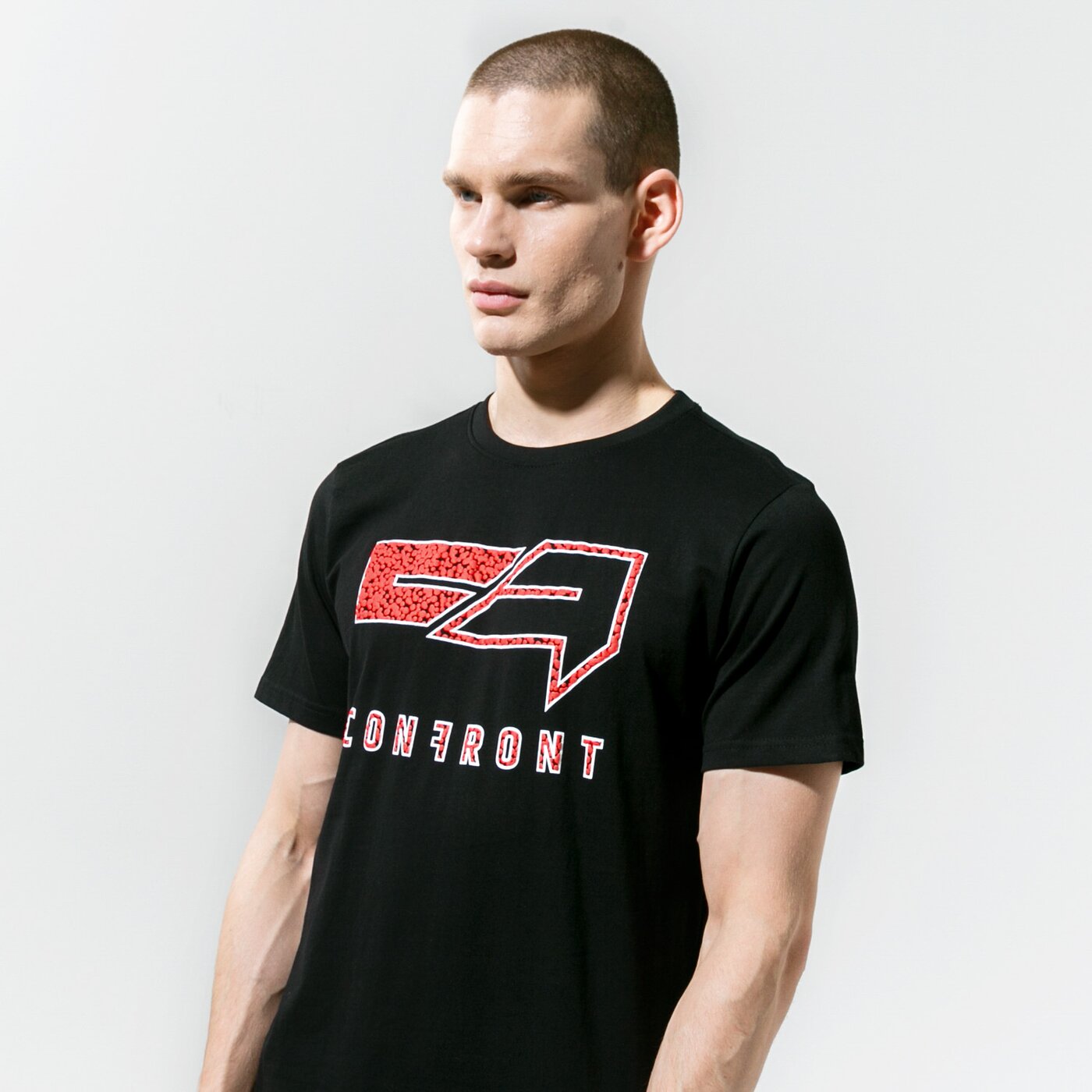 Мъжка тениска CONFRONT ТЕНИСКА LOGO BUBBLE cf320tsm69001 цвят черен