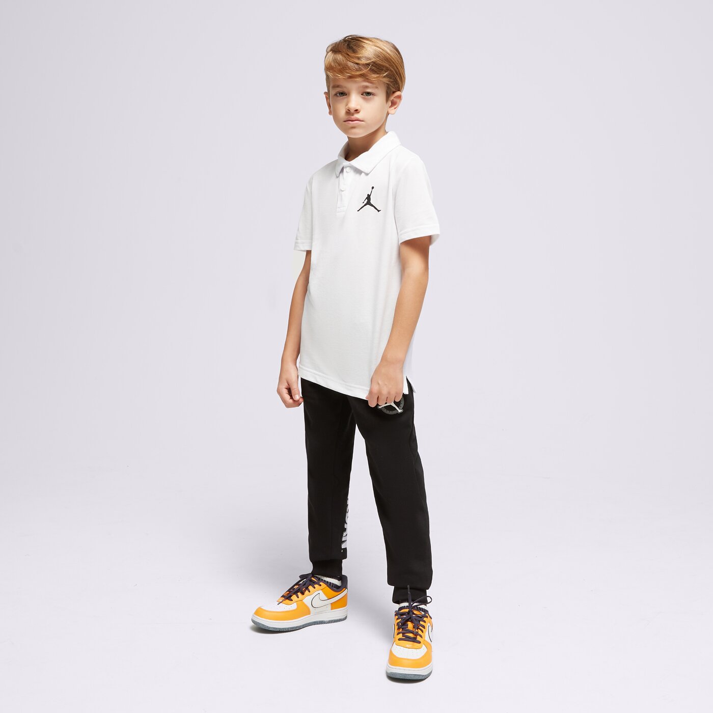 Детска тениска JORDAN ТЕНИСКА ТЕНИСКА ТИП ПОЛО JDB JUMPMAN ТЕНИСК BOY 95c217-001 цвят бял