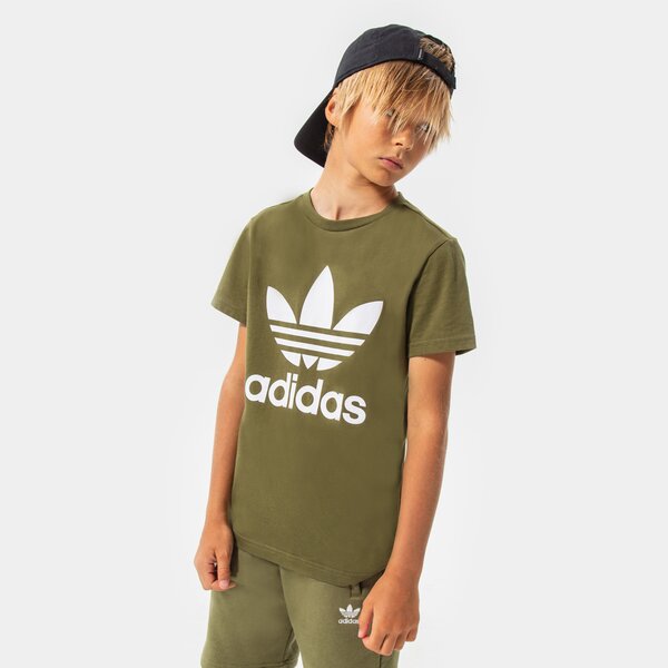 Детска тениска ADIDAS ТЕНИСКА TREFOIL TEE BOY hd2005 цвят каки