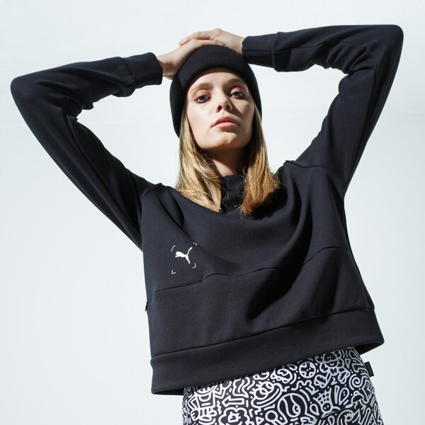 Дамски суичър PUMA СУИТЧЪР С КАЧУЛКА NU-TILITY HOODIE 58354801 цвят черен