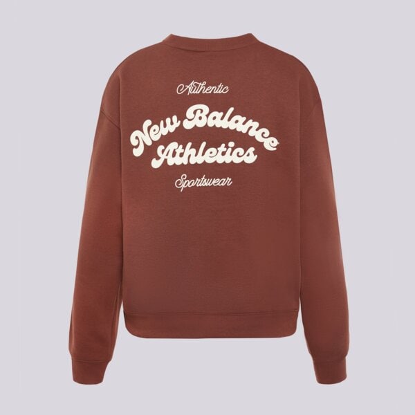 Дамски суичър NEW BALANCE СУИТЧЪР LINEAR HERITAGE FLEECE CREW wt53516rok цвят кафяв