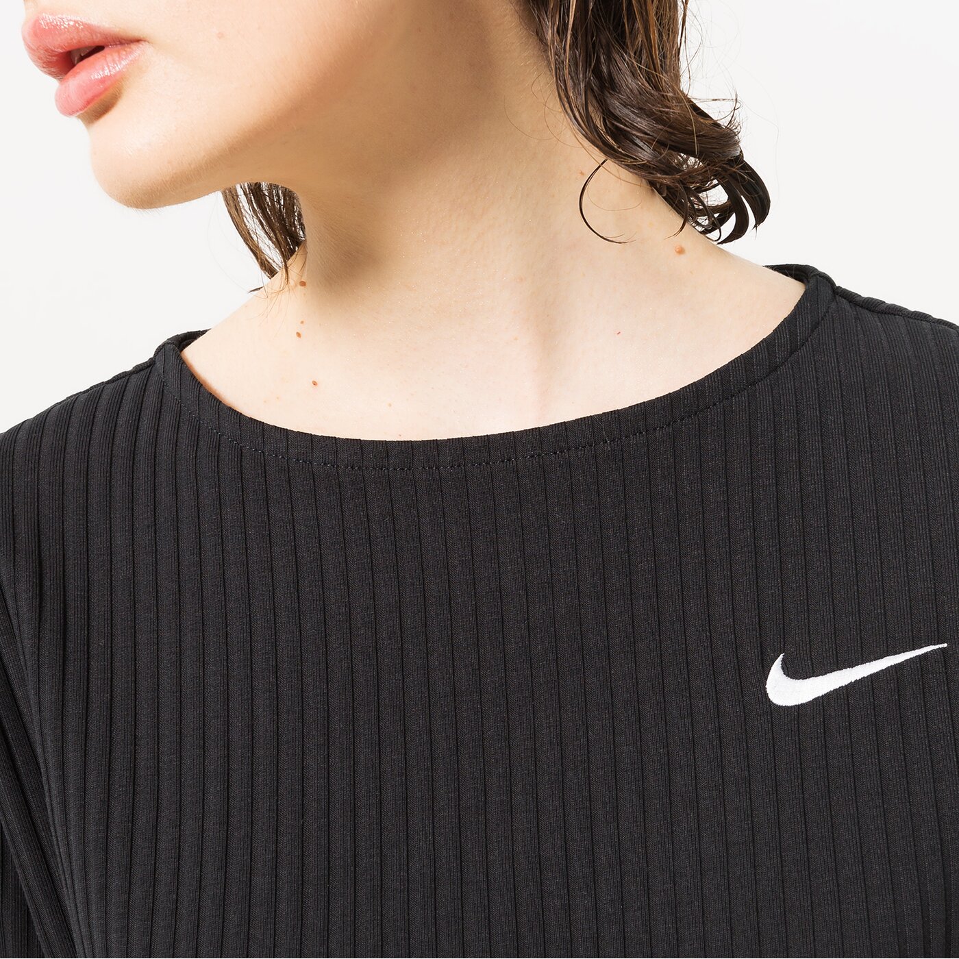 Дамска тениска NIKE ТЕНИСКА W NSW RIB JRSY SS ТОП dv7870-010 цвят черен