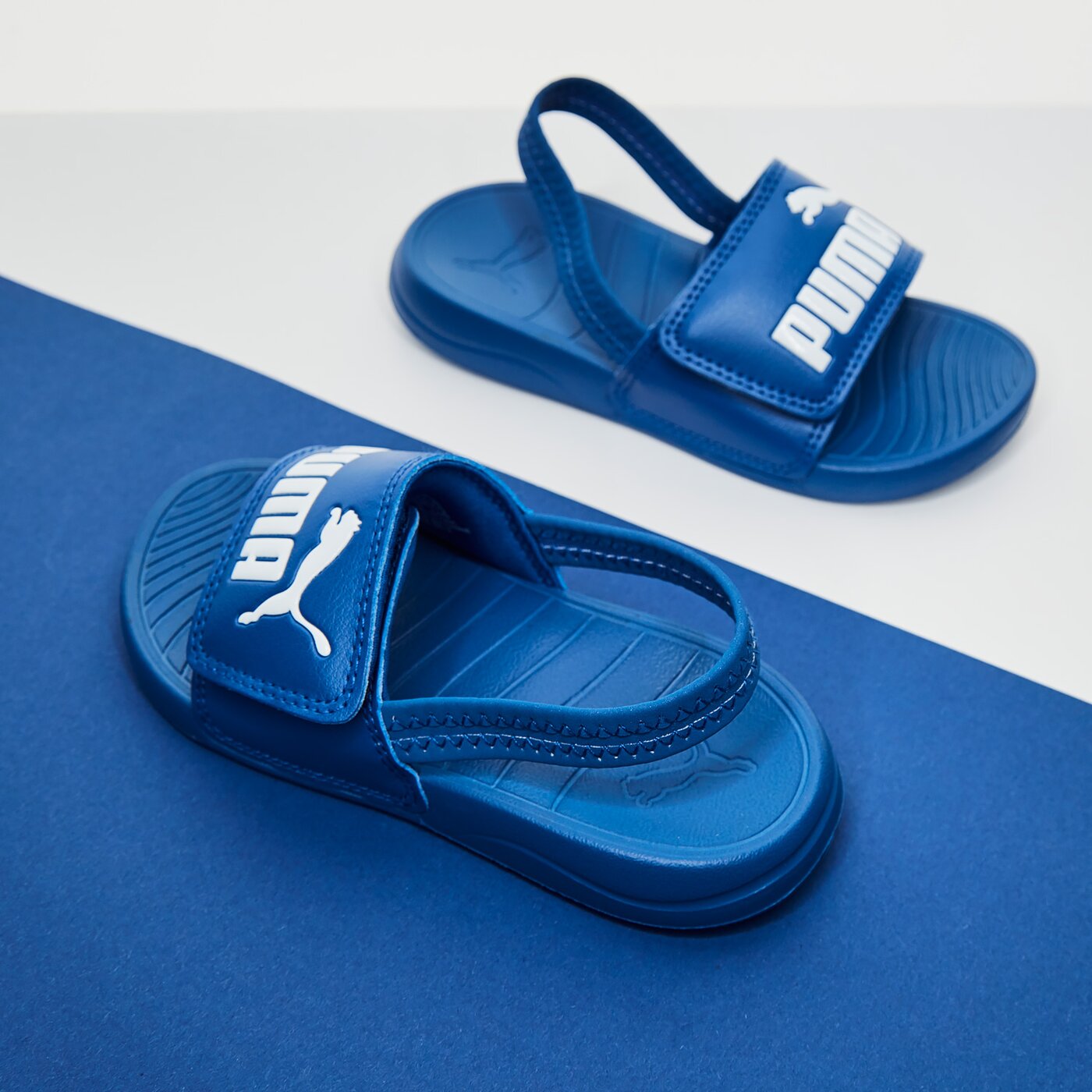 Детски чехли и сандали PUMA POPCAT 20 BACKSTRAP AC INF 37386206 цвят син