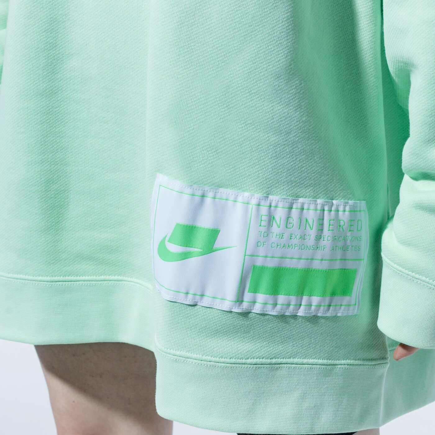 Дамски суичър NIKE СУИТЧЪР W NSW NSW FLC CREW OVERSIZE ct0876-376 цвят зелен