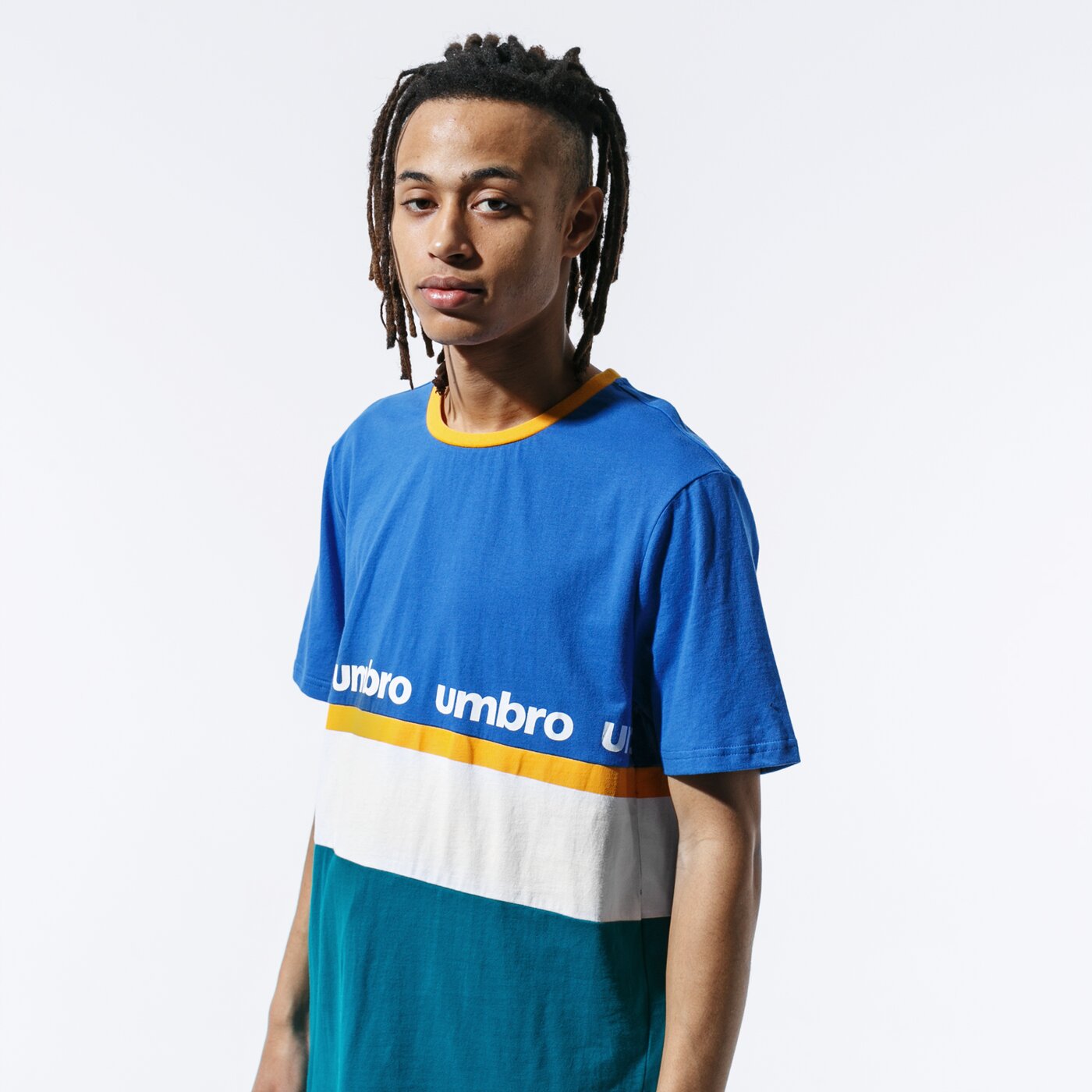 Мъжка тениска UMBRO ТЕНИСКА RETRO BLU/GRN TEE ul39tsm80001 цвят син