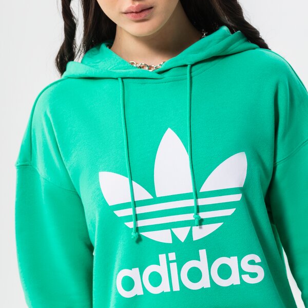 Дамски суичър ADIDAS СУИТЧЪР С КАЧУЛКА TRF HOODIE he6954 цвят зелен