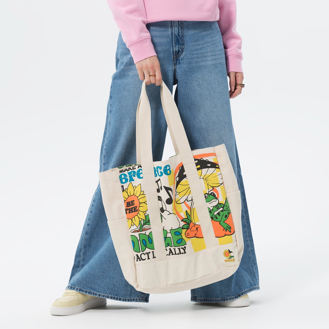 Дамски сак VANS ЧАНТА ECO POSITIVITY TOTE vn0a7sb67vj1 цвят бежов