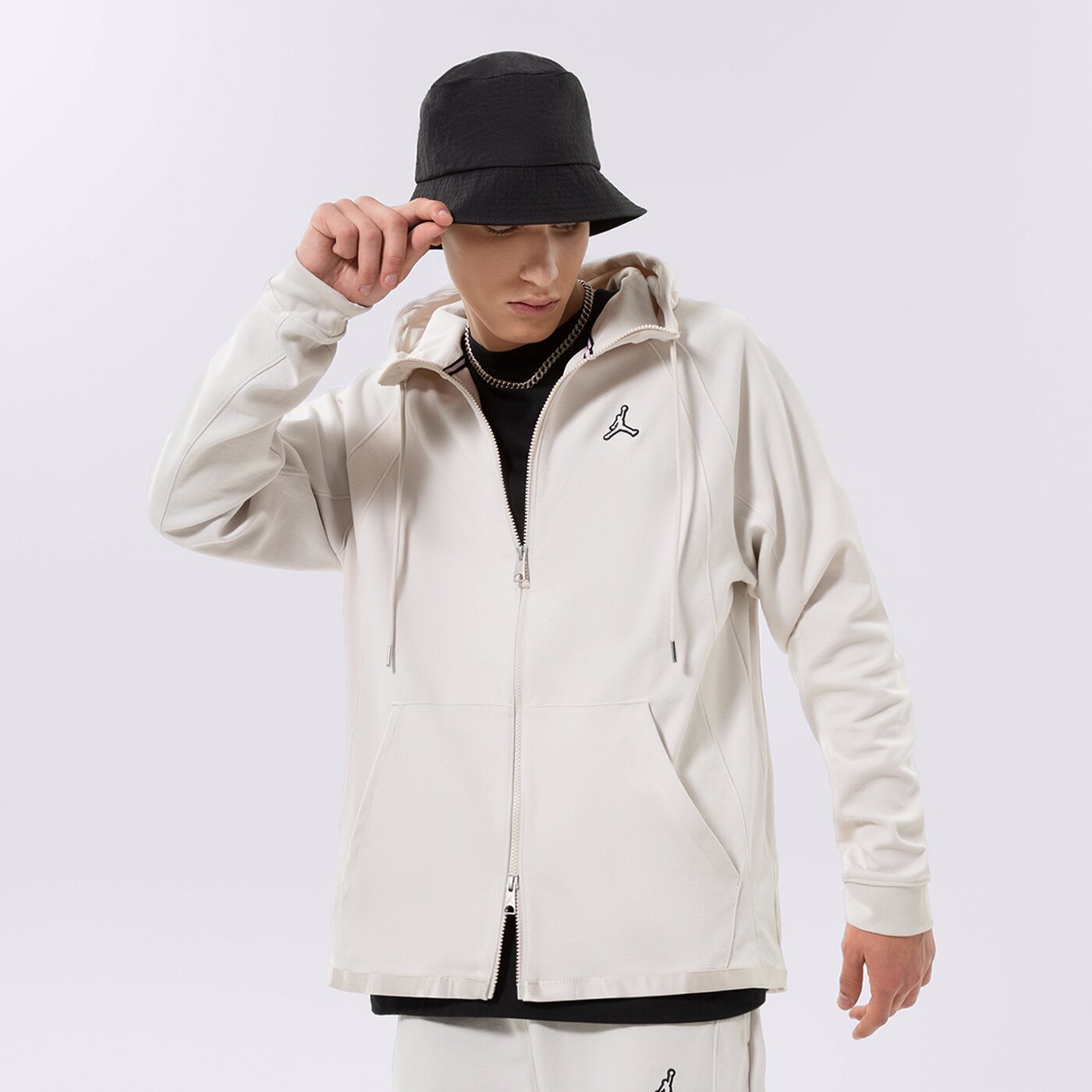 Мъжки суичър JORDAN СУИТЧЪР СЪС ЗАКОПЧАВАНЕ С КАЧУЛКА dj0886-104 цвят бял