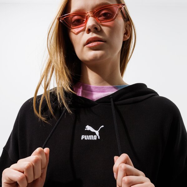 Дамски суичър PUMA СУИТЧЪР С КАЧУЛКА CLASSICS OVERSIZED HOODIE 53041201 цвят черен