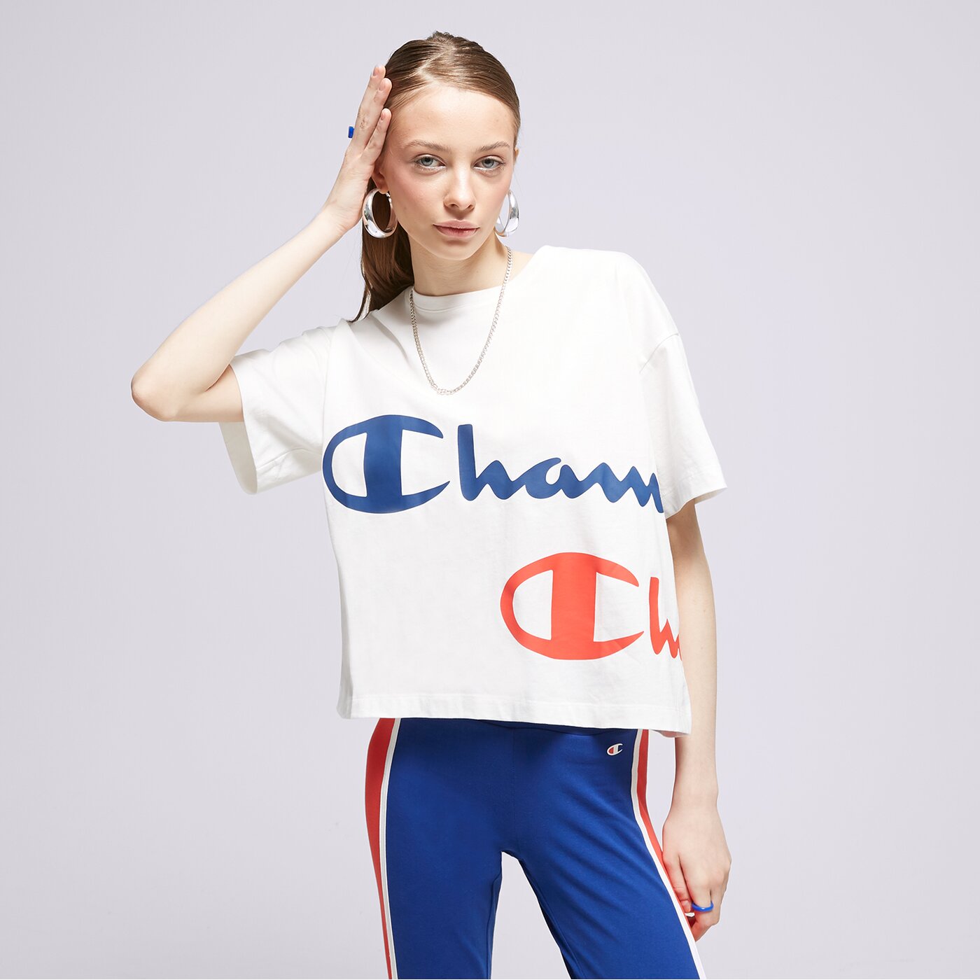 Дамска тениска CHAMPION ТЕНИСКА CREWNECK ТЕНИСКА 116230ww001 цвят бял