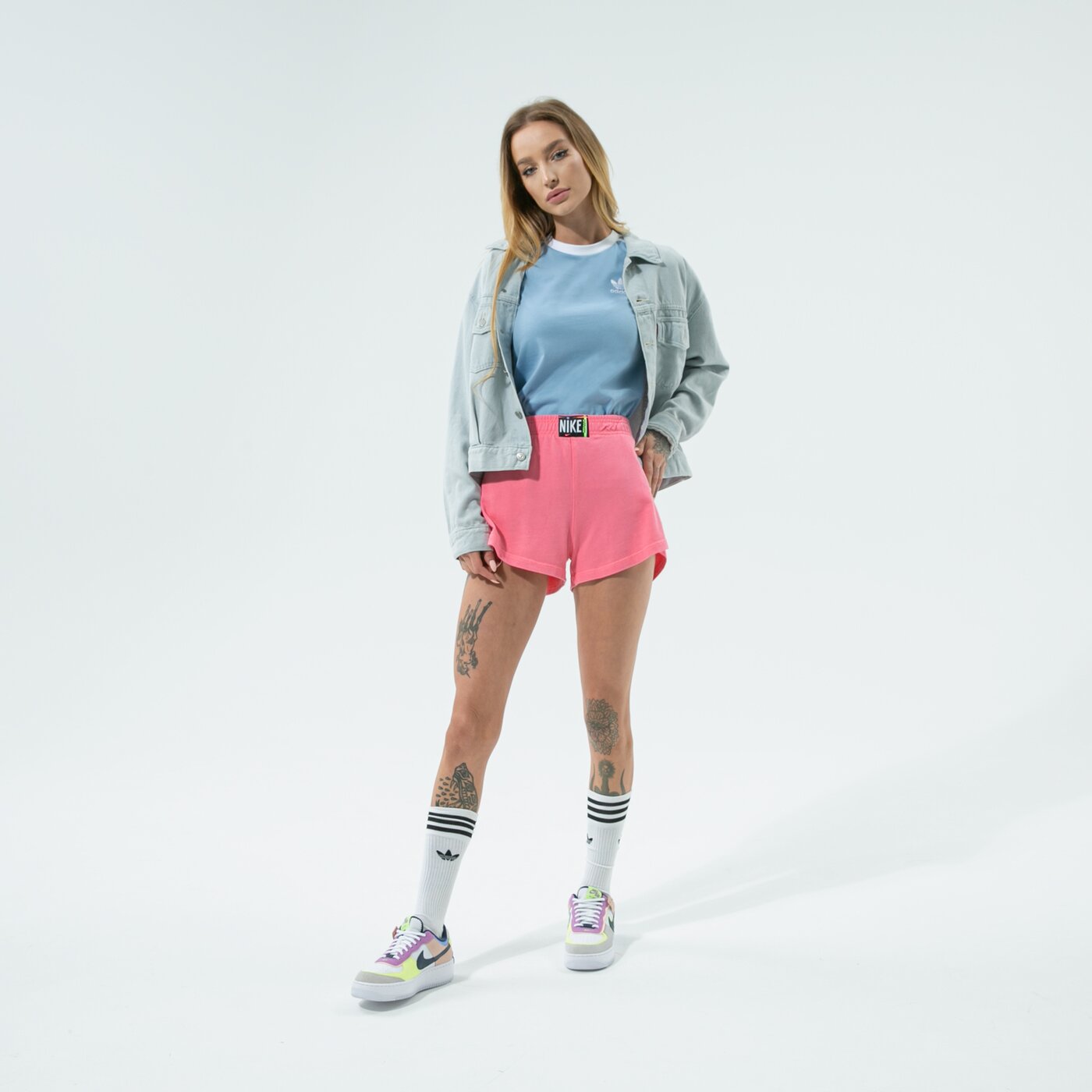 Дамски къси панталони NIKE ШОРТИ W NSW WASH SHORT HR cz9856-675 цвят розов