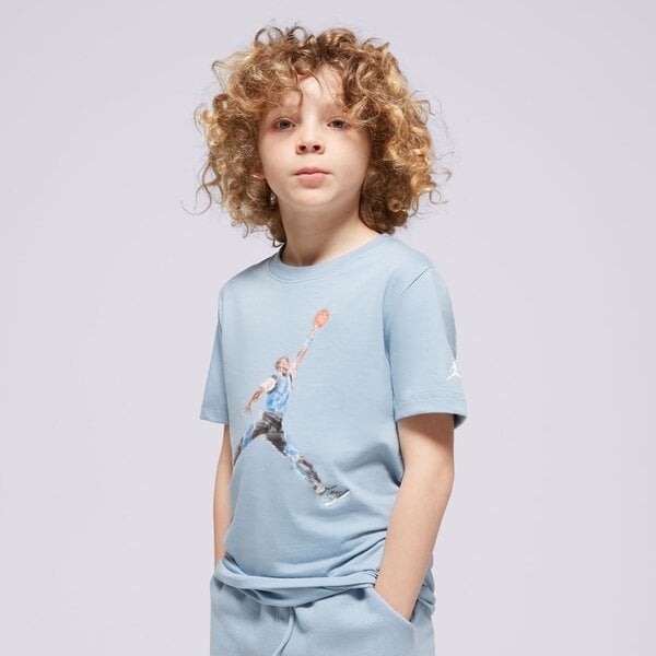 Детска тениска JORDAN ТЕНИСКА WATERCOLOR JUMPMAN S/S TEE BOY 95c900-b18 цвят син