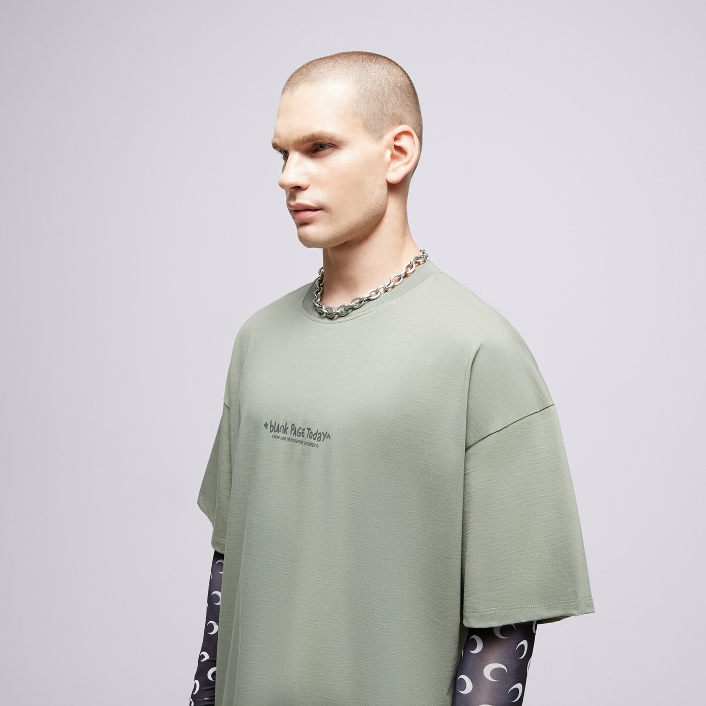 Мъжка тениска S.NOW JOB SIZEER ТЕНИСКА “BLANK PAGE” OLIVE si123tsu50003 цвят зелен