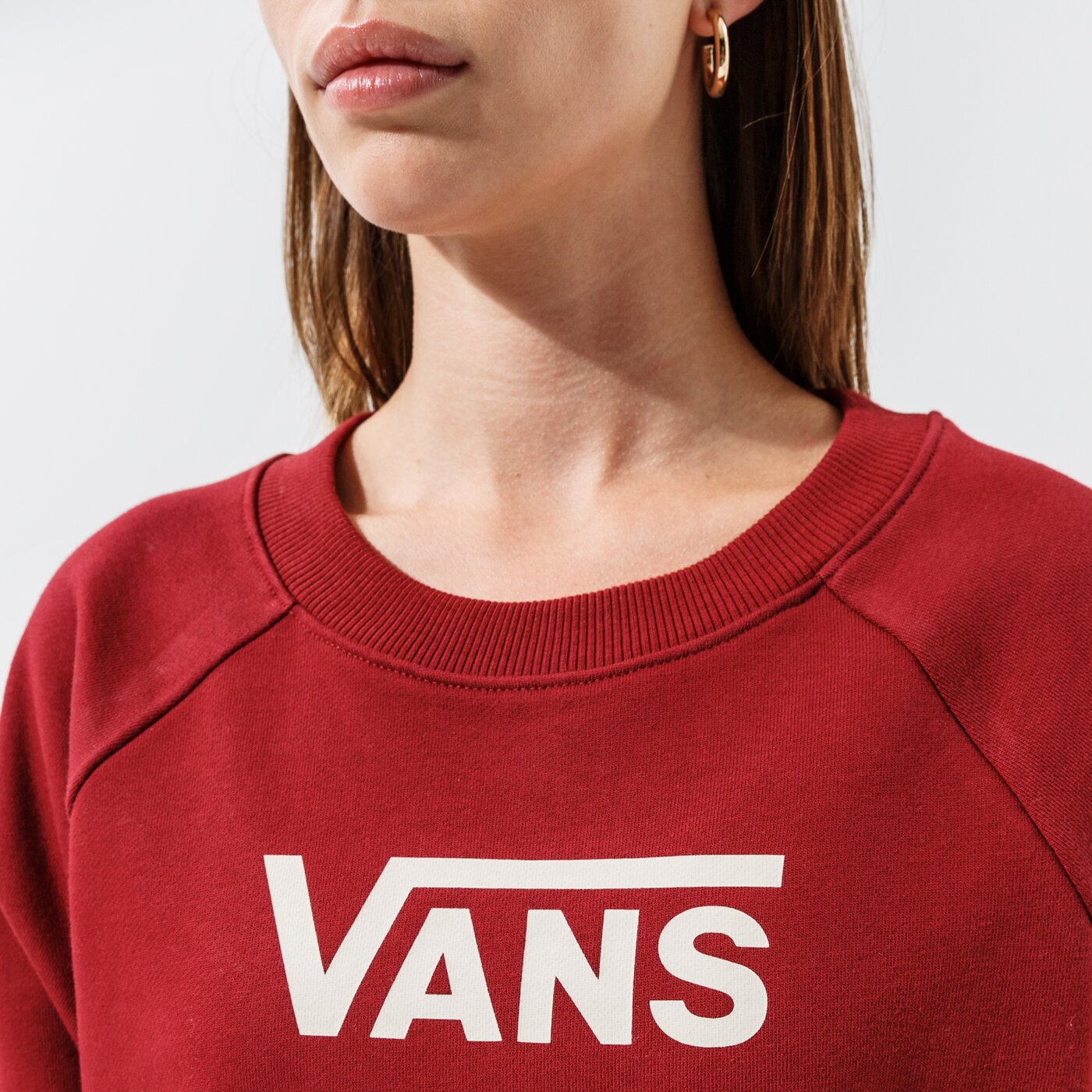 Дамски суичър VANS СУИТЧЪР FLYING V FT BOXY CREW vn0a47thzbs1 цвят бордо