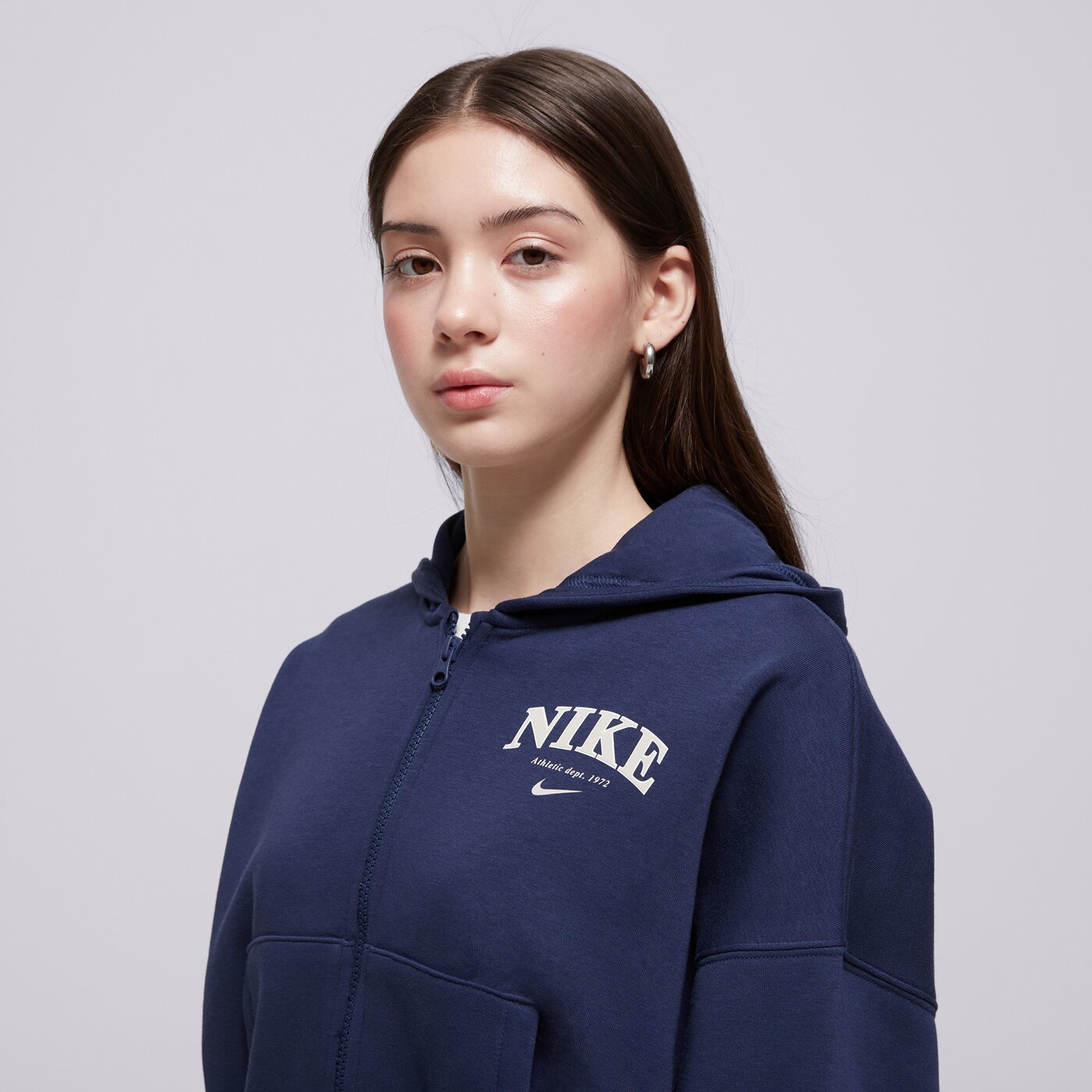 Детски суичър NIKE СУИТЧЪР СЪС ЗАКОПЧАВАНЕ G NSW FLC FZ HOODIE GIRL fd0887-410 цвят тъмносин