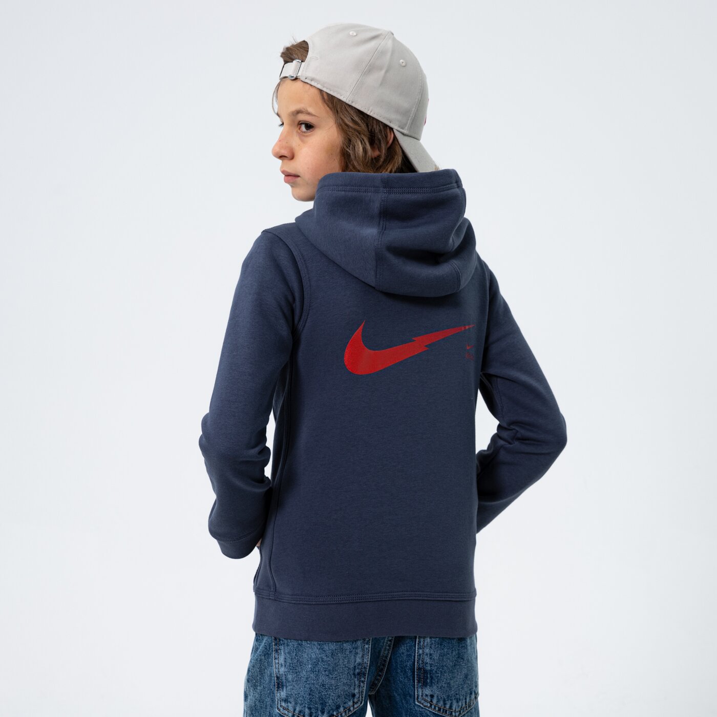 Детски суичър NIKE СУИТЧЪР С КАЧУЛКА B NSW ZIGZAG FLC BOY do2669-437 цвят тъмносин