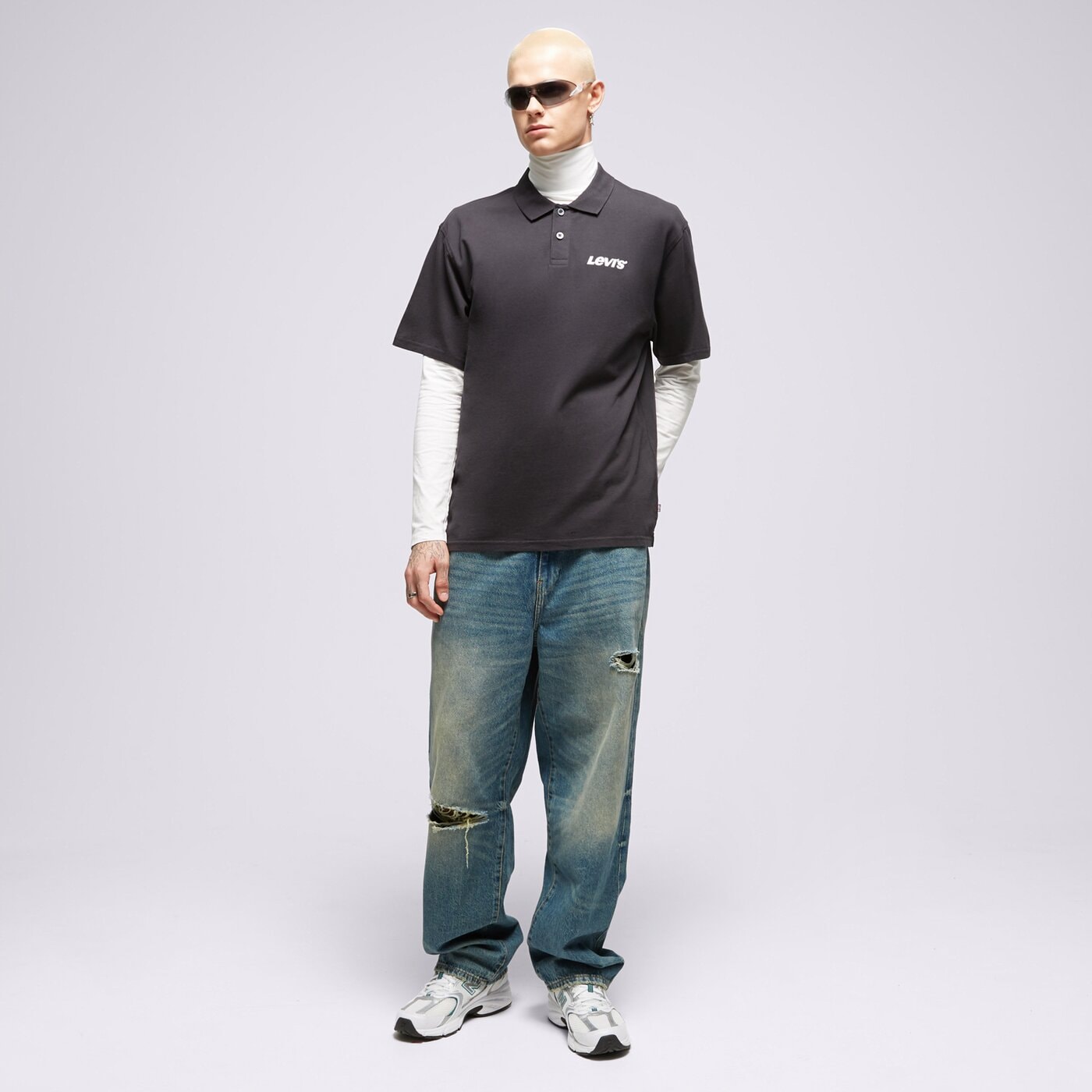 Мъжка тениска LEVI'S ТЕНИСКА ТИП ПОЛО GRAPHIC VINTAGE FIT a6146-0004 цвят черен