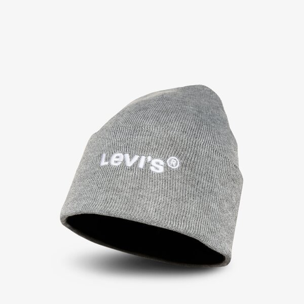 Дамска зимна шапка LEVI'S ЗИМНА ШАПКА WORDMARK BEANIE d55480005 цвят сив