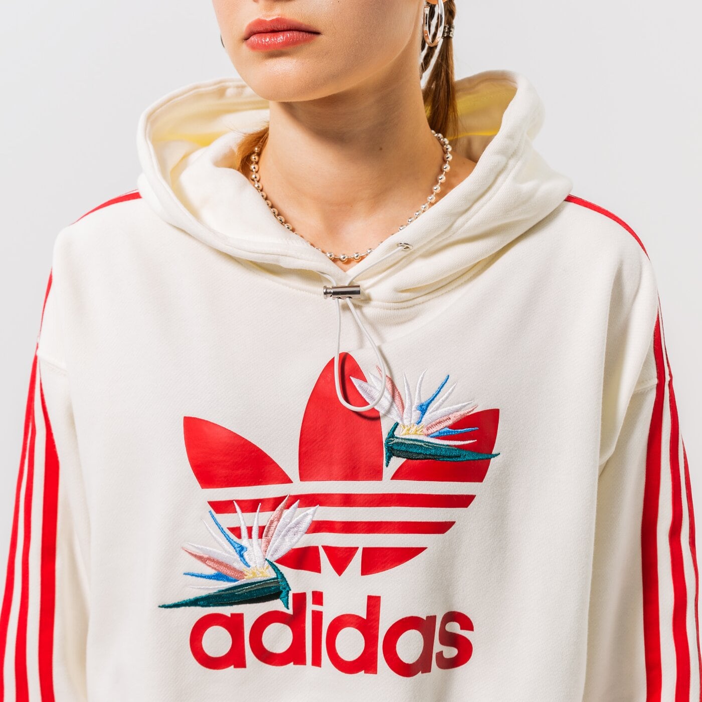 Дамски суичър ADIDAS СУИТЧЪР С КАЧУЛКА HOODIE hk5210 цвят бял