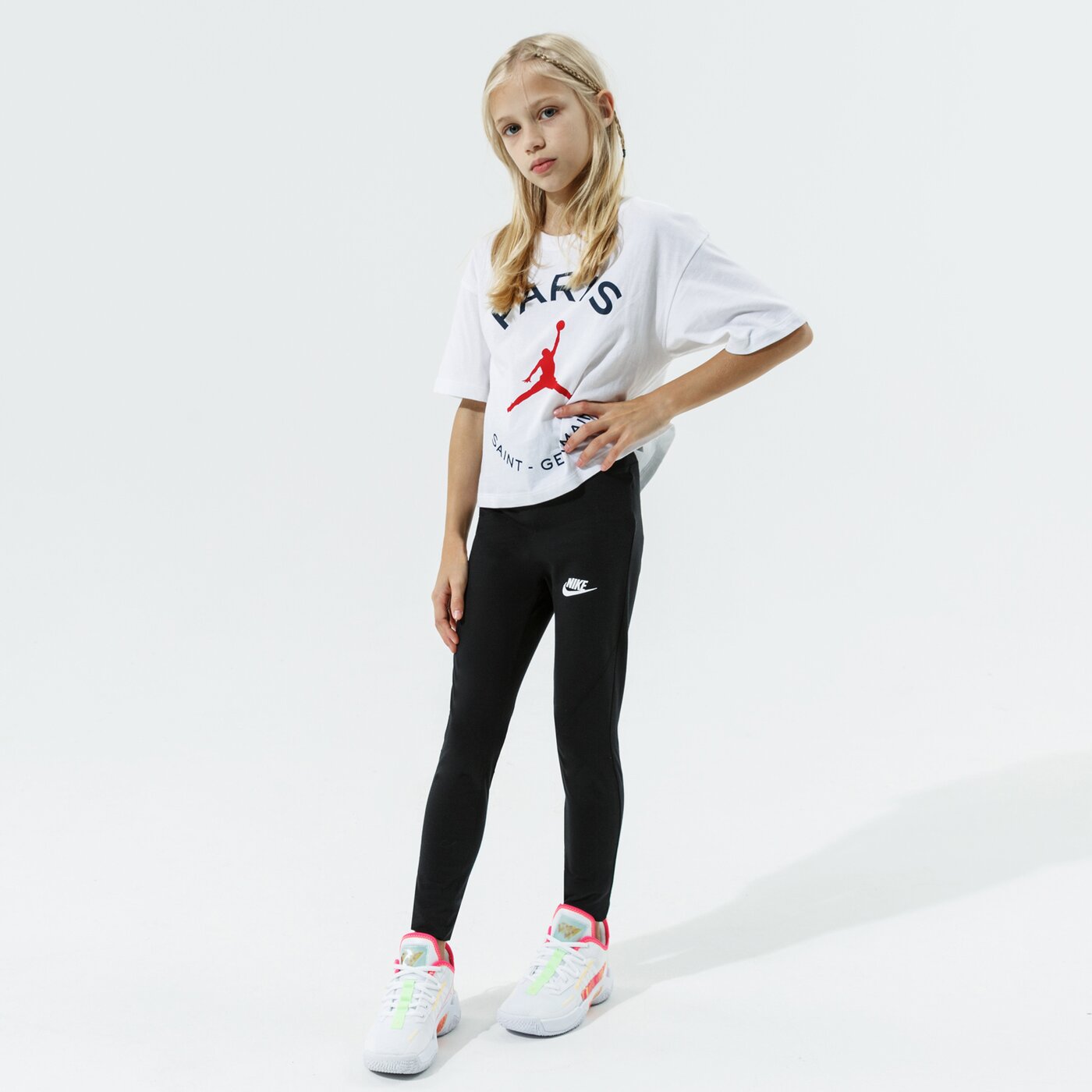 Детска тениска JORDAN ТЕНИСКА PSG BOXY TEE GIRL 4ja590-001 цвят бял