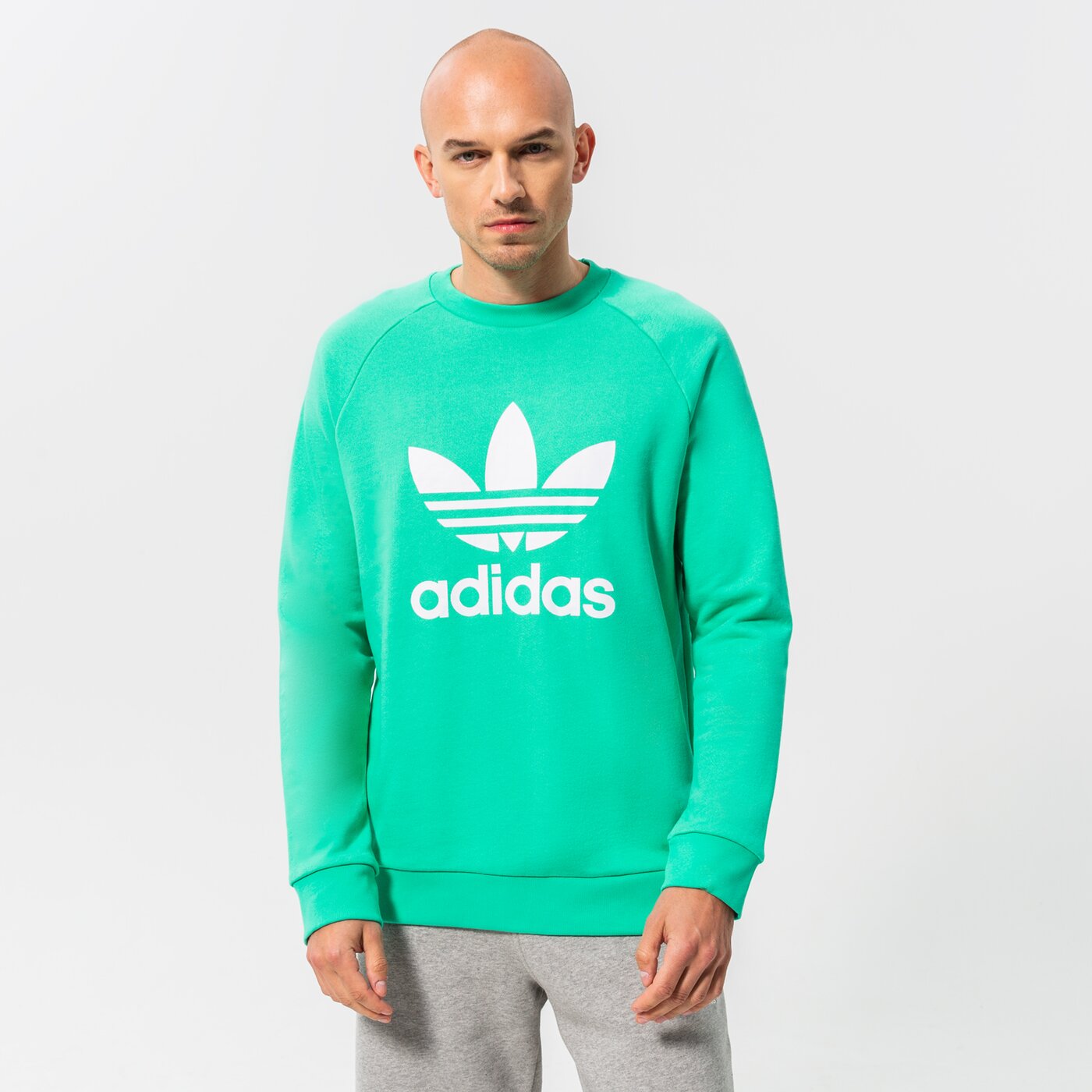 Мъжки суичър ADIDAS СУИТЧЪР TREFOIL CREW he9491 цвят зелен