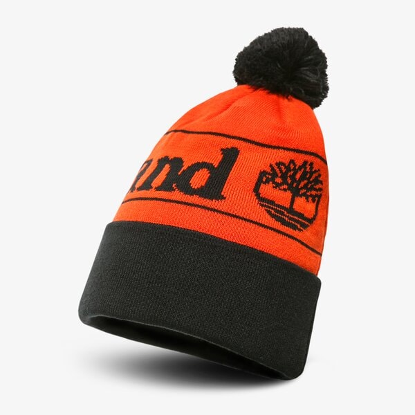 Дамска зимна шапка TIMBERLAND ЗИМНА ШАПКА YCC POM CUFFED BEANIE tb0a1eut8451 цвят оранжев