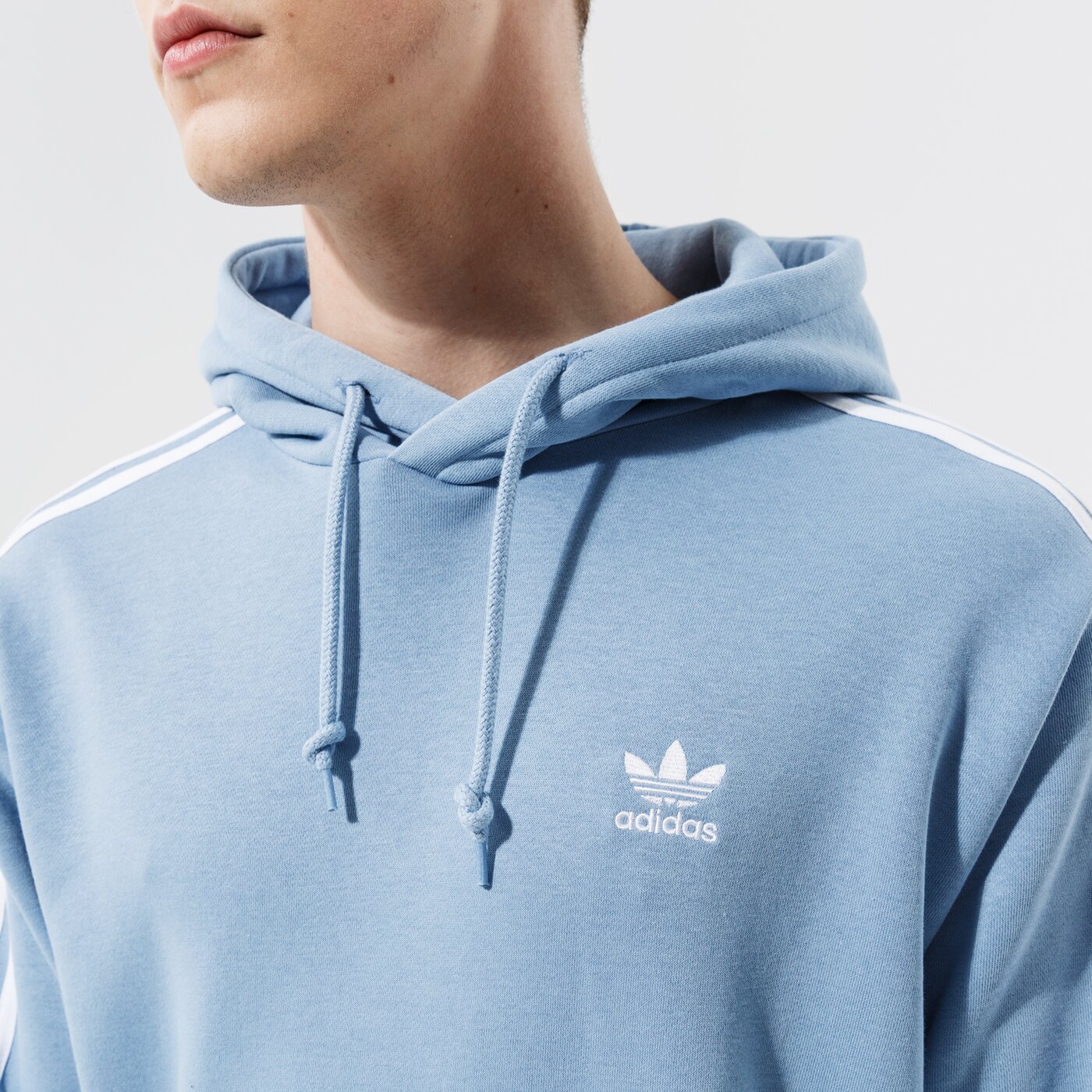 Мъжки суичър ADIDAS СУИТЧЪР С КАЧУЛКА 3-STRIPES HOODY h06678 цвят син