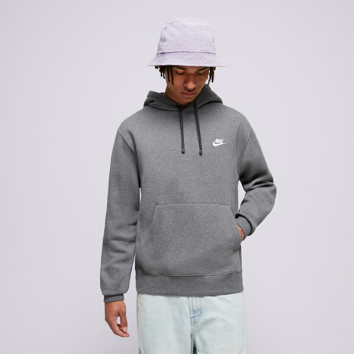 Мъжки суичър NIKE СУИТЧЪР С КАЧУЛКА SPORTSWEAR CLUB FLEECE bv2654-071 цвят сив