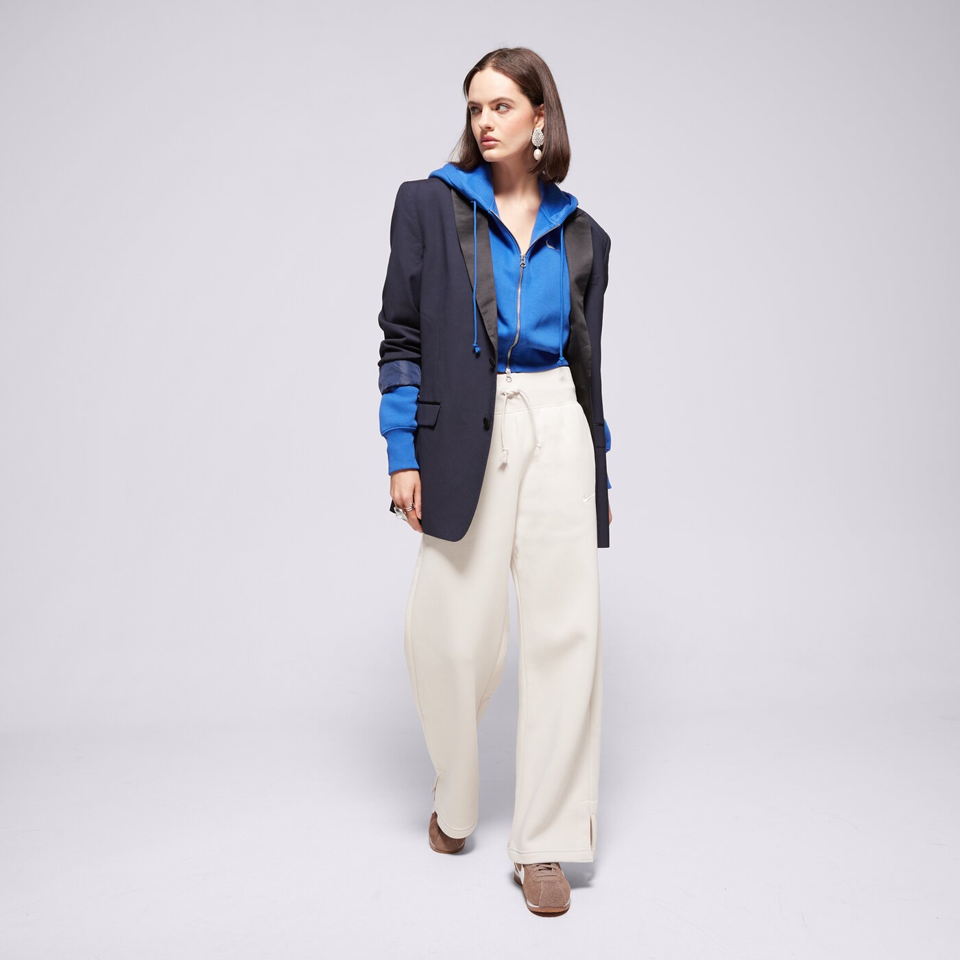 Дамски суичър NIKE СУИТЧЪР СЪС ЗАКОПЧАВАНЕ   PHNX FLC LSE CROP FZ HDY hj0940-480 цвят син