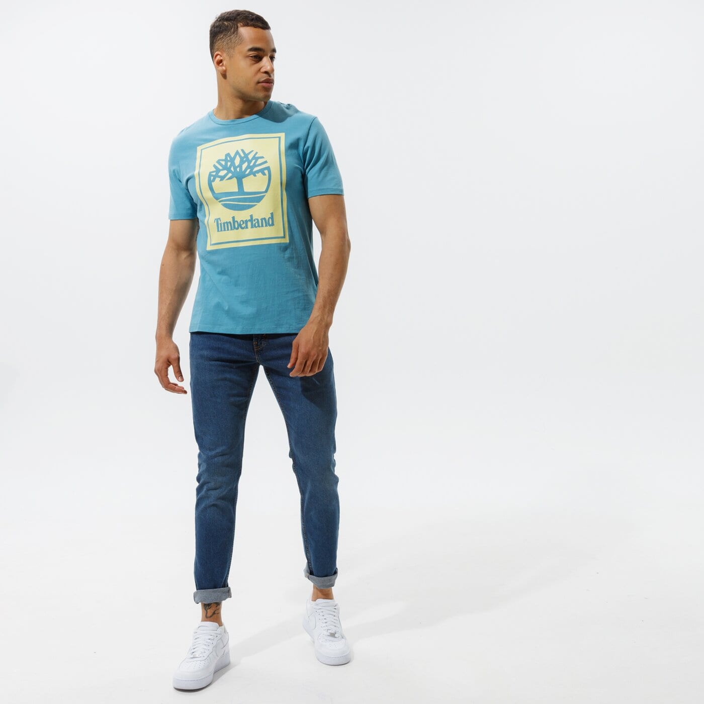 Мъжка тениска TIMBERLAND ТЕНИСКА YC SS STACK LOGO TEE (REGULAR) TWO TECHNI tb0a2aj1bp11 цвят син
