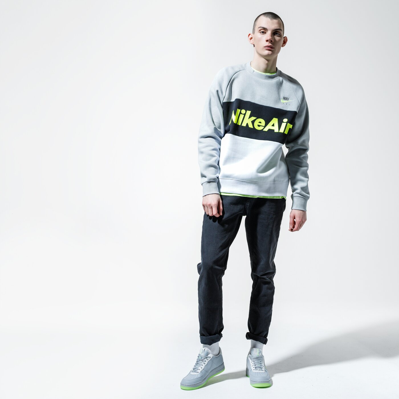 Мъжки суичър NIKE СУИТЧЪР AIR cj4827-077 цвят сив