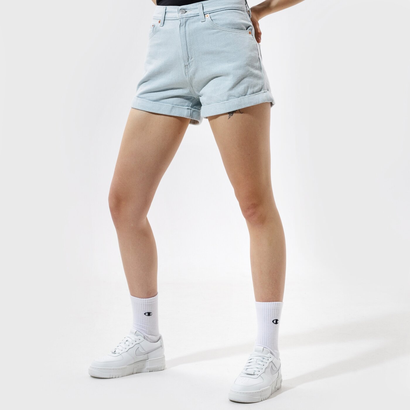 Дамски къси панталони LEVI'S ПАНТАЛОНИ MOM A LINE SHORT 2 16888-0005 цвят син
