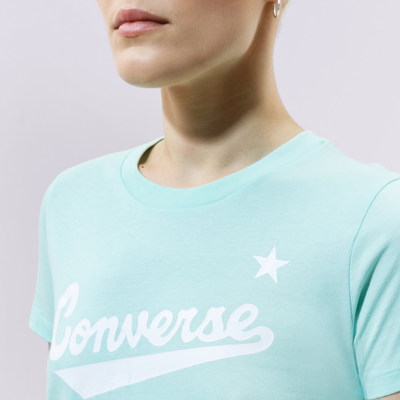 Дамска тениска CONVERSE ТЕНИСКА WMN NOVA CENTER FRONT LOGO TEE 10018268-a12 цвят мента