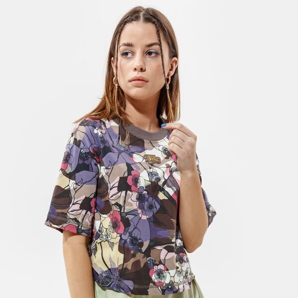 Дамска тениска NIKE ТЕНИСКА W NSW FEMME ТОП SS AOP dc5503-004 цвят сив