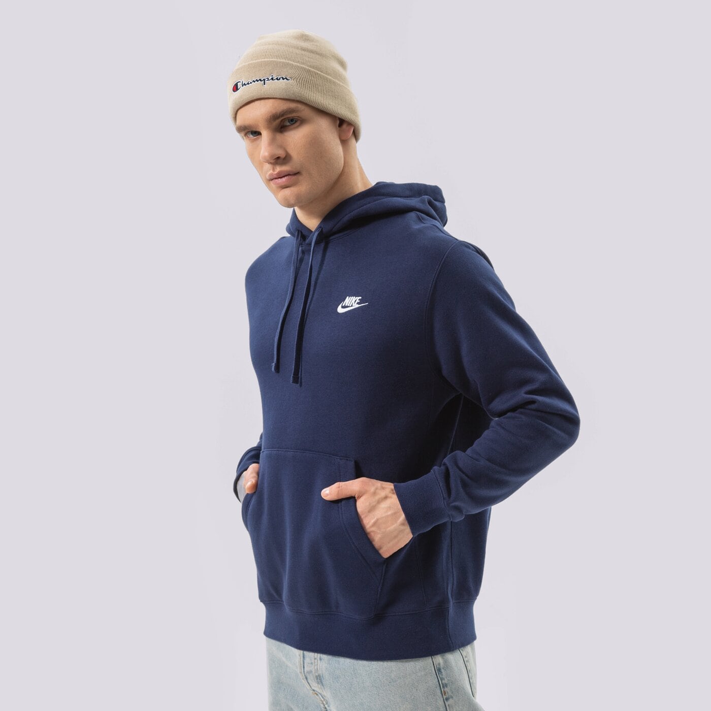 Мъжки суичър NIKE СУИТЧЪР С КАЧУЛКА SPORTSWEAR CLUB FLEECE bv2654-410 цвят тъмносин