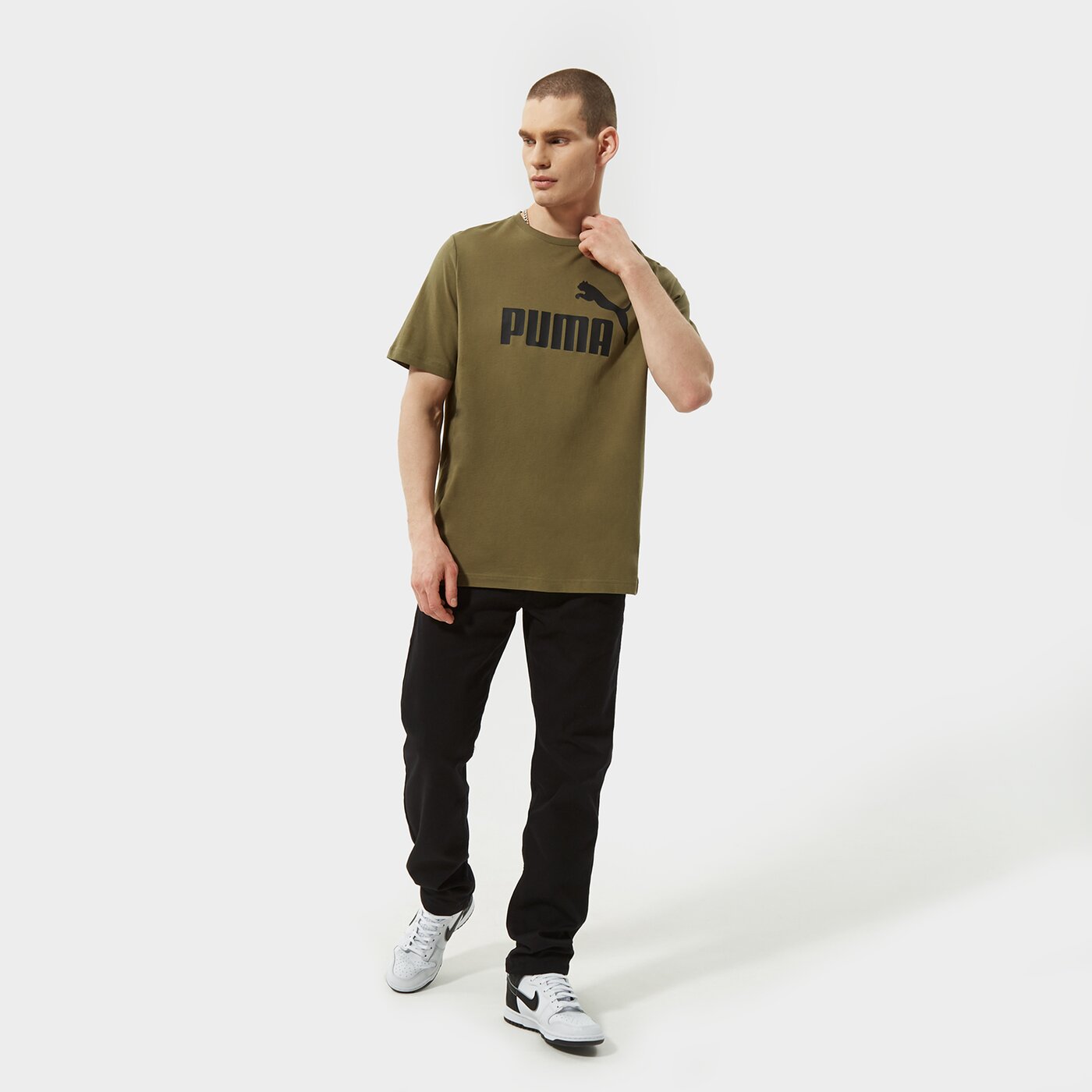 Мъжка тениска PUMA ТЕНИСКА ESS LOGO TEE 58666732 цвят каки