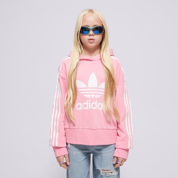 Детски суичър ADIDAS СУИТЧЪР С КАЧУЛКА (G) TREFFOIL OH CRP GIRL hk0281 цвят розов