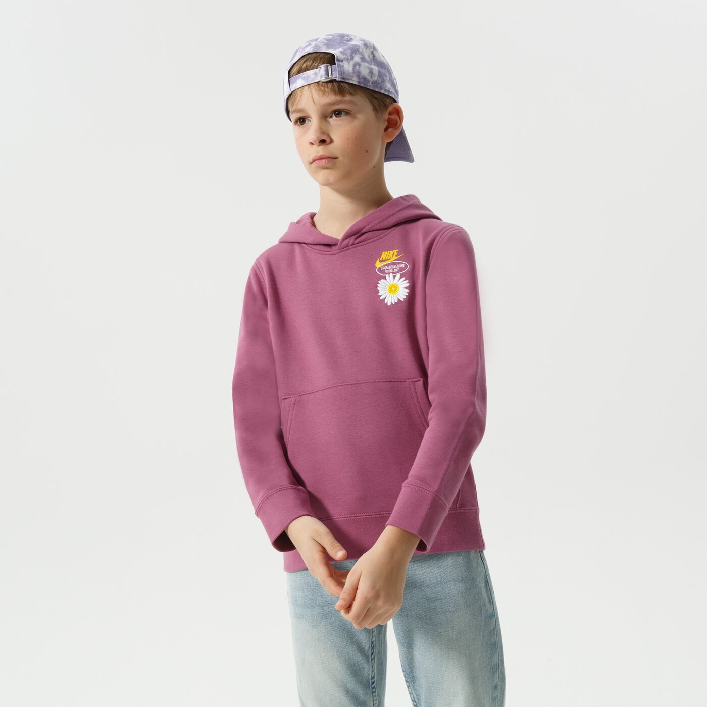 Детски суичър NIKE СУИТЧЪР С КАЧУЛКА B NSW HBR STMNT HOODED PO BOY dm8092-507 цвят виолетов